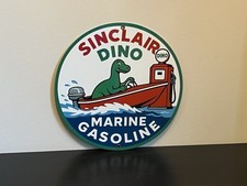 Hi Gloss Sinclair Marine Gasoline   Vintage  Style Metal Sign picture