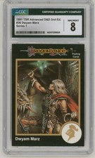 RARE 2 CGC 8 Gold Border 1991 AD&D TSR RPG Card #36 Dragonlance Warrior picture
