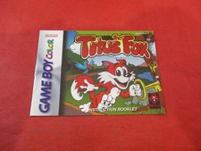 Titus the Fox Nintendo Game Boy Color Instruction Manual Booklet ONLY picture