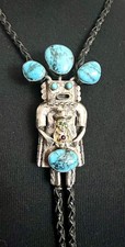 Sterling Silver Bolo Navajo Kachina JOHN LARSON Shriner Royal Order Of Jesters picture