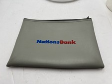 Vintage 1990s NationsBank Deposit Bag A Rifkin Co Zipper Gray Made USA picture