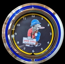 Used Cars Double Band Neon Clock picture