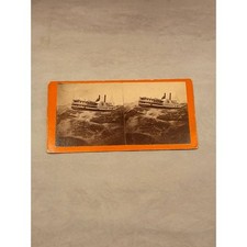 1870s Stereoview Steamer Corinthian Shooting Lachine Rapids St Lawrence picture