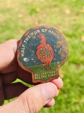 Antique Red Goose Shoes Tin Litho Snip Snap Clicker Noise Maker Original & Early picture
