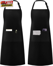 Adjustable Cooking Kitchen Apron with 2 Pockets for Men Women picture