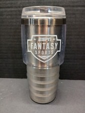 ESPN Fantasy Sports VisionUSA Silver Tumbler 17oz Fantasy Football picture