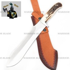 Handmade White Hunter Style Knife | Stag Handle | Stainless Steel Blade Men Gift picture