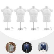 4 Pack Male Mannequins Hollow Back Maniquin Body Half Maniquin Body Display Set picture