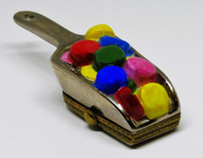 LIMOGES FRANCE BOX ~ VINTAGE 'CHROME' SCOOP & CANDY ~ BALLOONS ~ PEINT MAIN picture