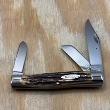Vintage Case XX 1940-1964 Beautiful Burnt Stag 5375 Large Stockman Knife NM Exc+ picture