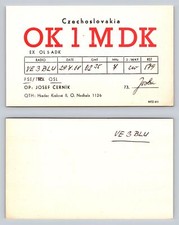 Ham Radio QSL QSO Postcard OK 1 MDK, Hradec Králové II, CZ, Czechoslovakia picture
