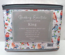 Ashley Cooper Birds of a Feather 4 piece Micro Fiber King sheet set NEW NWT picture
