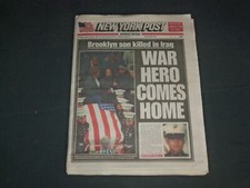 2003 APRIL 12 NEW YORK POST NEWSPAPER - BROOKLYN WAR HERO COMES HOME - NP 4148 picture