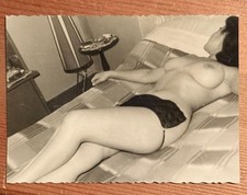 Vintage 1940s–1950s Topless Adult Woman – Naked Erotica – Black & White Photo picture