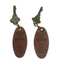 Vintage S.S. Queen of Nassau Ship Keys with Original Tags picture