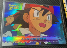 Topps Pokemon the Movie 2000 #47 A Decision... Rainbow Foil Blue Logo NM picture