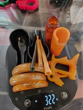 Vintage Bakelite Catalin Artisan Lot. Rare Items. Prystal. Laminated, Thick  picture