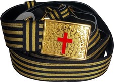 MASONIC KNIGHTS TEMPLAR Ceremonial Sword Belt & Buckle Sir Knight Adjustable G picture