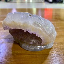 3LB Natural Beautiful Agate Amethyst Handmade Gold Toad Crystal Treatment- picture