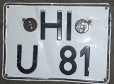 AUTHENTIC VINTAGE GER MAN SQUARE VEHICLE MOTORCYCLE AGRICULTURAL LICENSE PLATE picture