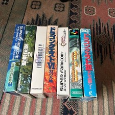 Super Nintendo SNES Game Lot of 7 Chrono Trigger Zelda Dragon Quest Box Manuals picture