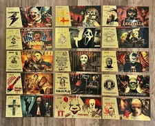 RARE 15pc Set 24k Gold Foil Plated Horror Movie Banknote Set Scary w/ COA  picture