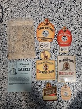 Vintage Mr. Boston's  SPOT BOTTLE Whiskey Label Lot - Set of 6 picture