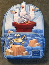 LOUNGEFLY DISNEY PARKS PIXAR FINDING NEMO SEAGULLS MINE, MINE, MINE BACKPACK NWT picture