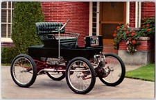 VINTAGE 1902 CRESTMOBILE TOM FARABOUGH BARBERTON OH AUTO SERVICE POSTCARD PI picture