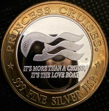 ⭐️PRINCESS CRUISES LOVE BOAT CASINO Limited Edition 999% .6 Oz Pure Silver Strke picture