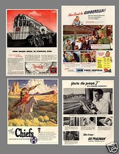 Extensive Collection of 703 VINTAGE RAILROAD Ads  picture
