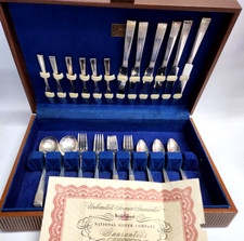 King Edward National Silver Co CAVALCADE 1946 Silverplate Flatware 35 Pc w Case picture