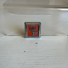 Small Vintage Frigidaire Appliance Badge Emblem Orange Crown F Art Deco Enamel picture