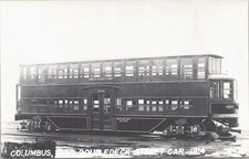 RPPC Columbus OH Double-Deck Streetcar 1914 (1950s post card) picture