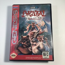 Brutal: Paws of Fury (Sega Genesis, 1994) Case & Game Cartridge Tested & Working picture