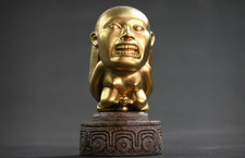 Indiana Jones Golden Fertility Idol + Pedestal Magnet Figure Raiders Lost Ark picture