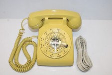 Vintage 1980 Western Electric Rotary Telephone Mustard Yellow-Tested & Working picture