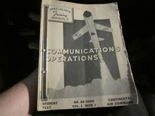 1958 U.S. AIR FORCE CONTINENTAL AIR COMMAND OPERATIONS STUDENT TEXT BBA-23C picture