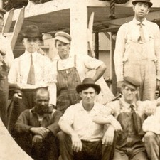 RPPC Riverboat Steamboat Crew Group Photo On Deck AZO Real Photo Postcard OH picture
