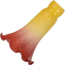 LS16 Lily Flower Blown Glass Lampshade (Yellow Light Red, Opening I.D picture