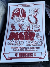 2026 IU Indiana Hoosiers Football Schedule Poster Mean Green 9/5/26 North Texas picture