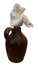 🥃 Vintage LAY OFF This is the Old Mans Private stuff naked Woman Jug Bottle. picture