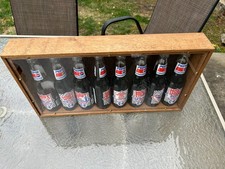 Richard Petty Pepsi Longneck Bottle Set 13x21 Wood Display Case NASCAR Vintage picture