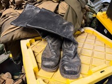 WWII GERMAN POST WAR  INFANTRY M1931 BLACK LEATHER JACKBOOTS- SIZE 11 picture