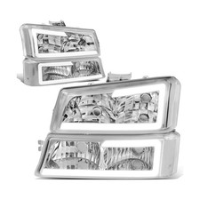 DNA MOTORING HL-LB-CSIL03-CH-CL1 Chrome Housing 3D LED DRL Headlight Bumper L... picture