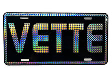 VETTE 1970's Retro Prism Metal License Plate Corvette Street Freak Custom Garage picture