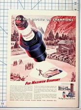 Vintage 1930s Champion Spark Plug Ad Gilmore-Yosemite Economy Run Car Auto picture