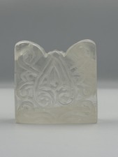 Rare Clear Quartz Chess Piece Hand Carved Floral Design Rock Crystal Chessman 5. picture