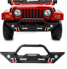 Off Road Front Bumper Fit for Jeep Wrangler JK 2007-2018 Steel Bumper W/Winch Pl picture
