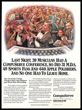1983 CompuServe Vintage PRINT AD Retro Computing Apple Musicians Art picture